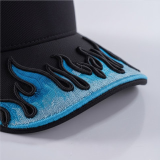 RECKLESSCAPMAN Mũ lưỡi trai FLAME FIRE_TRUCKER HAT, Nón lưỡi trai vải kaki thêu 3D nổi bật đứng form