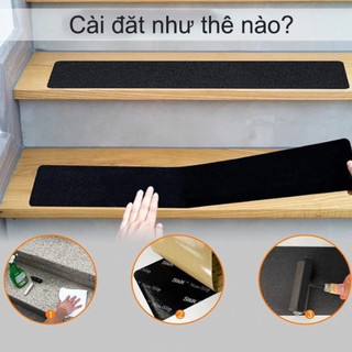 Combo 3 Cuộn Băng Keo Nhám Chống Trơn Dán Cầu Thang Nhà Tắm An Toàn Chống Trượt Chống Nước 5cmx5m