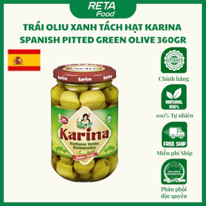 Trái oliu xanh/đen tách hạt Karina Spanish Pitted Green Olive 360gr