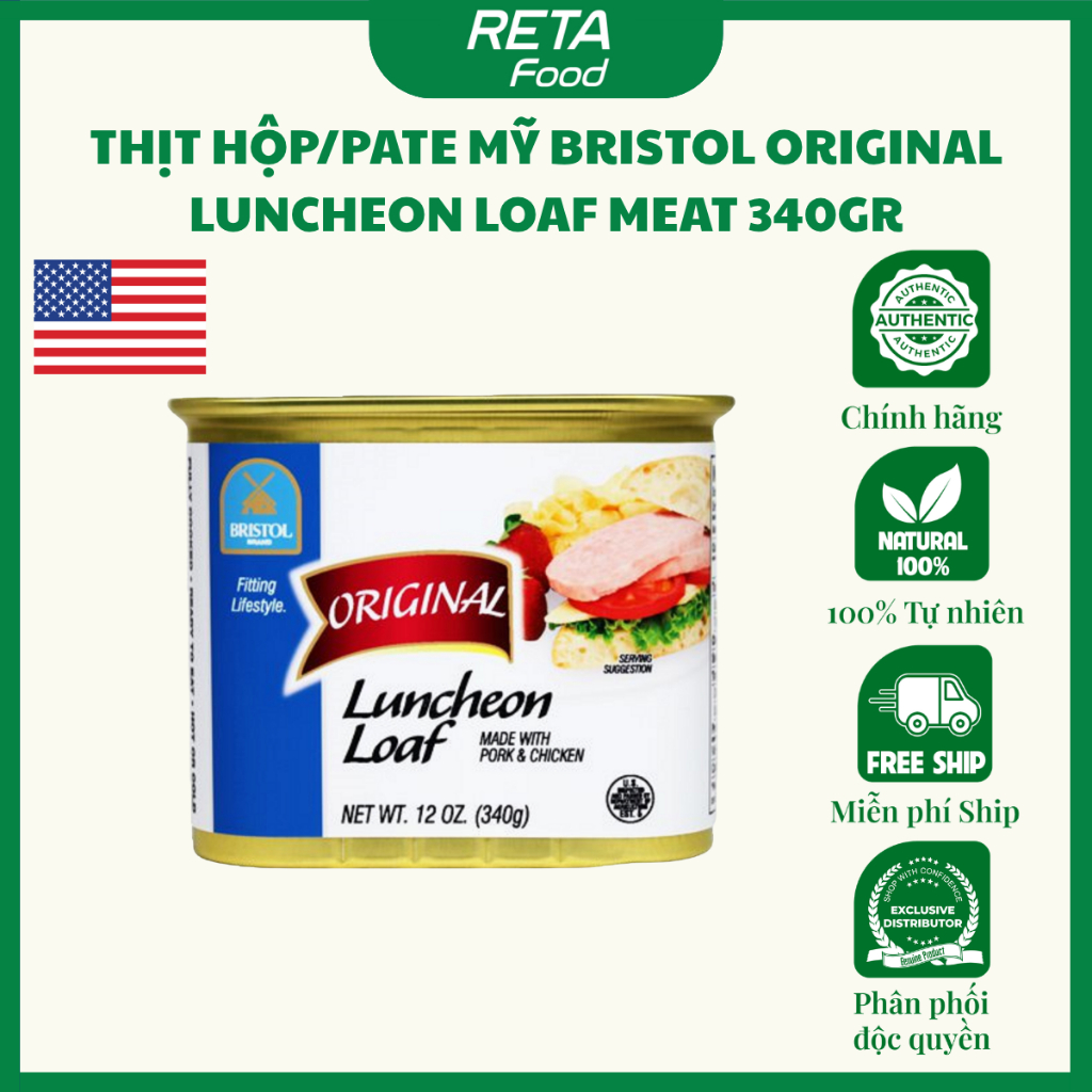 [Nhiều Vị] Thịt Hộp Mỹ Bristol Original Cao Cấp, Nhập Khẩu Chính Hãng, Ăn Liền Tiện Lợi