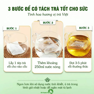 Trà lá mâm xôi 6 vị túi 35 gói lọc vị tự nhiên thanh mát