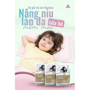 Vỏ gối trẻ em Hanvico Blue Sky size 35x50 100% cotton cao cấp