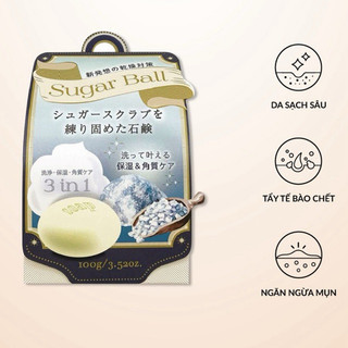 Xà phòng tẩy tế bào chết Nhật Bản toàn thân Pelican Sugar Ball 100g