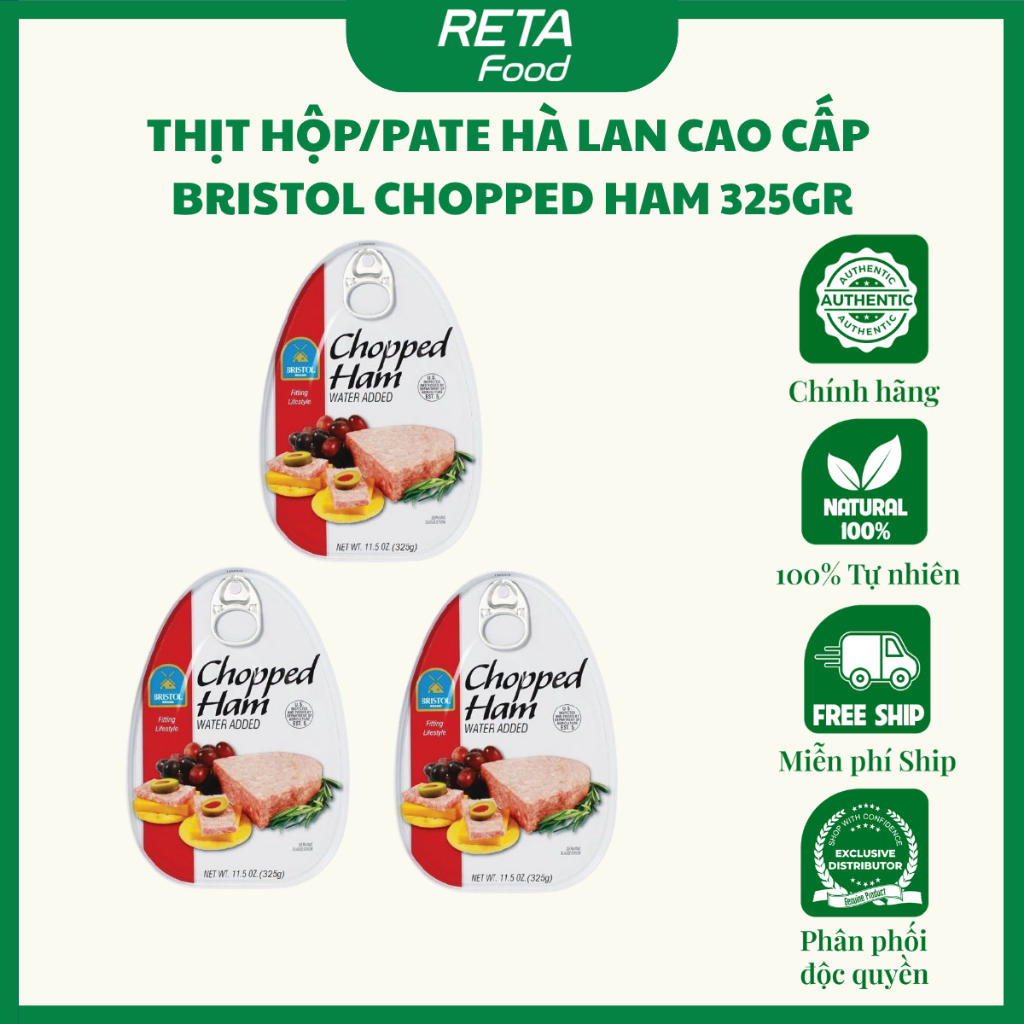 Thịt hộp/Pate Mỹ Bristol Chopped Ham 325gr