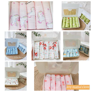 SET 5 VÀ 10 Khăn sữa muslin 2 lớp cho bé yêu trải nghiệm Sản phẩm