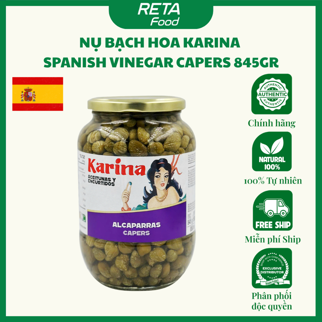 Nụ bạch hoa Karina Spanish Vinegar Capers 845gr