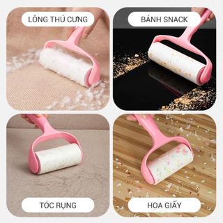 Cây Lăn Bụi Quần Áo Đa Năng Loại Bỏ Lông Chó Mèo Siêu Dính Thay Lõi Tiện Lợi Home Stick 10cm