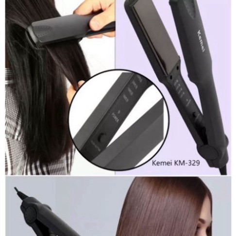 Máy Là Tóc Duỗi Tóc 4 Nấc Nhiệt Bản PRO_KM329 - Máy tạo kiểu tóc, Bảo Hành 12 Tháng
