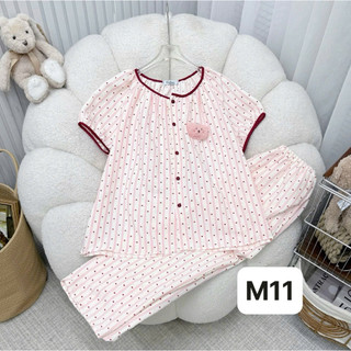 Tay ngắn quần dài cổ tròn viền chất đũi mềm danh cho nữ mặc nha thoải mái