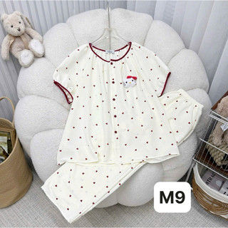 Tay ngắn quần dài cổ tròn viền chất đũi mềm danh cho nữ mặc nha thoải mái