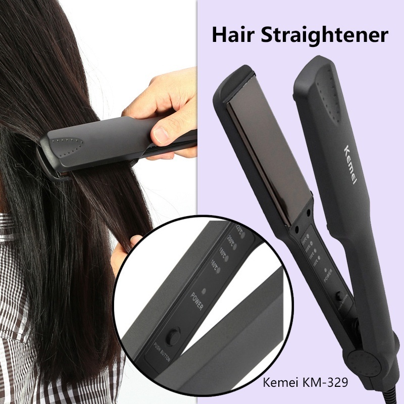 Máy Là Tóc Duỗi Tóc 4 Nấc Nhiệt Bản PRO_KM329 - Máy tạo kiểu tóc, Bảo Hành 12 Tháng