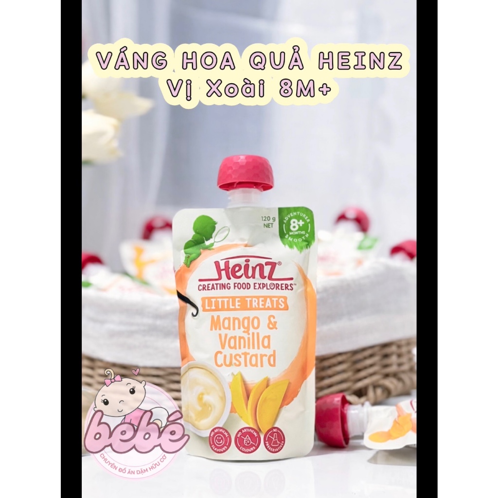 (Date mới 2027) Váng sữa hoa quả Heinz dạng túi bổ sung vitamin dưỡng chất cho bé