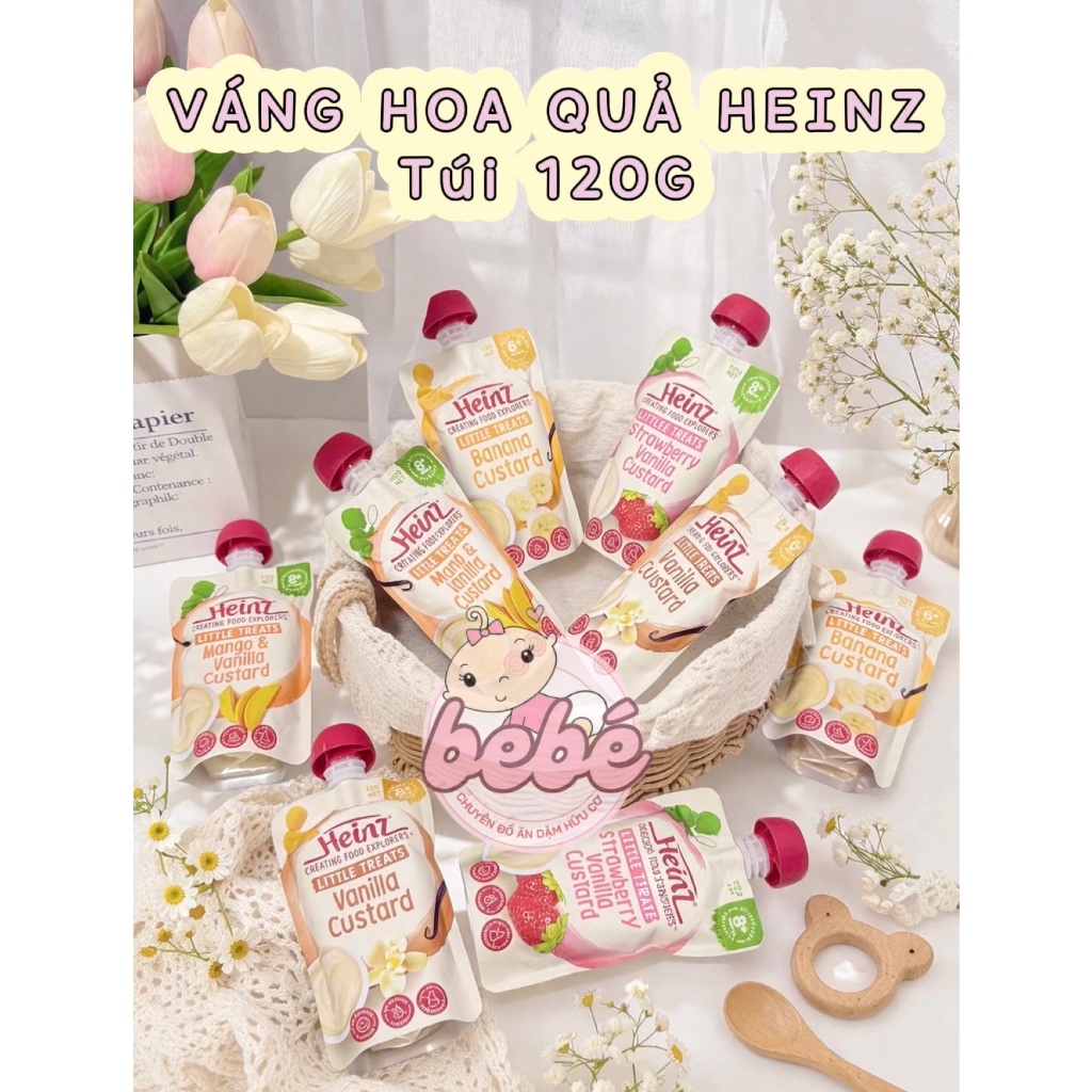 (Date mới 2027) Váng sữa hoa quả Heinz dạng túi bổ sung vitamin dưỡng chất cho bé