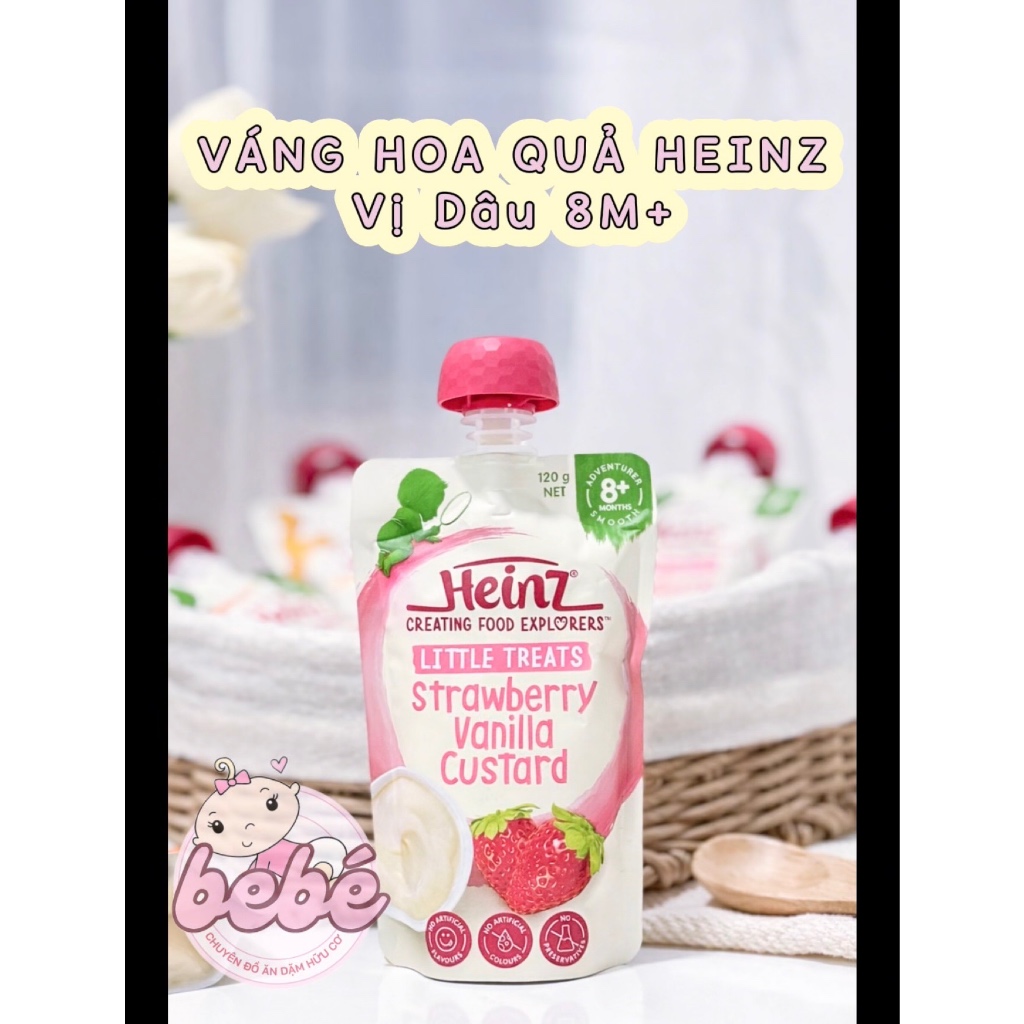 (Date mới 2027) Váng sữa hoa quả Heinz dạng túi bổ sung vitamin dưỡng chất cho bé