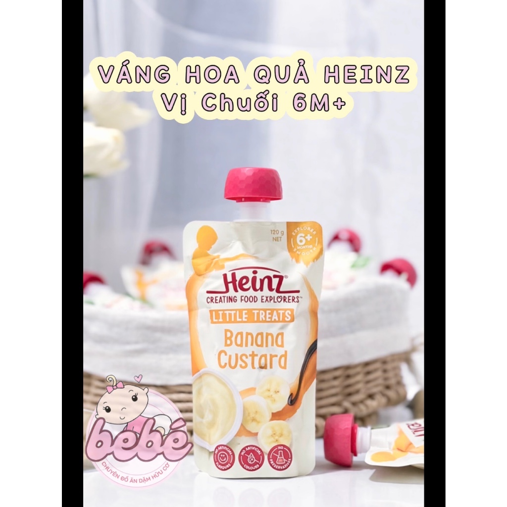 (Date mới 2027) Váng sữa hoa quả Heinz dạng túi bổ sung vitamin dưỡng chất cho bé