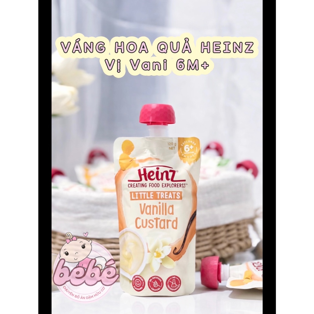 (Date mới 2027) Váng sữa hoa quả Heinz dạng túi bổ sung vitamin dưỡng chất cho bé