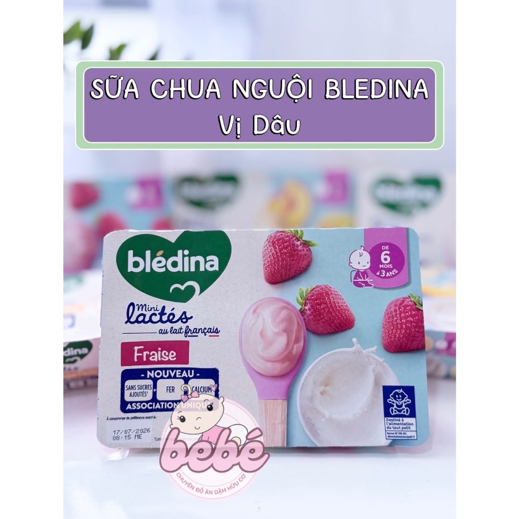 Sữa chua nguội Blédina Pháp cho bé ăn dặm từ 6 tháng bổ sung dưỡng chất toàn diện - 6 hộp x 55g