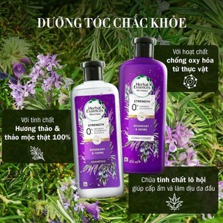 Combo Dầu Gội, Dầu Xả Thiên Nhiên Herbal Essences Giảm Gãy Rụng Với Hương thảo & Thảo mộc 400ml
