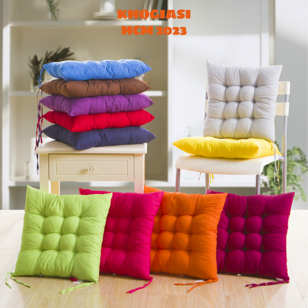 Đệm Lót Ghế Ngồi Hình Tròn, Hình Vuông Chất Liệu Cotton Kích Thước 40cm