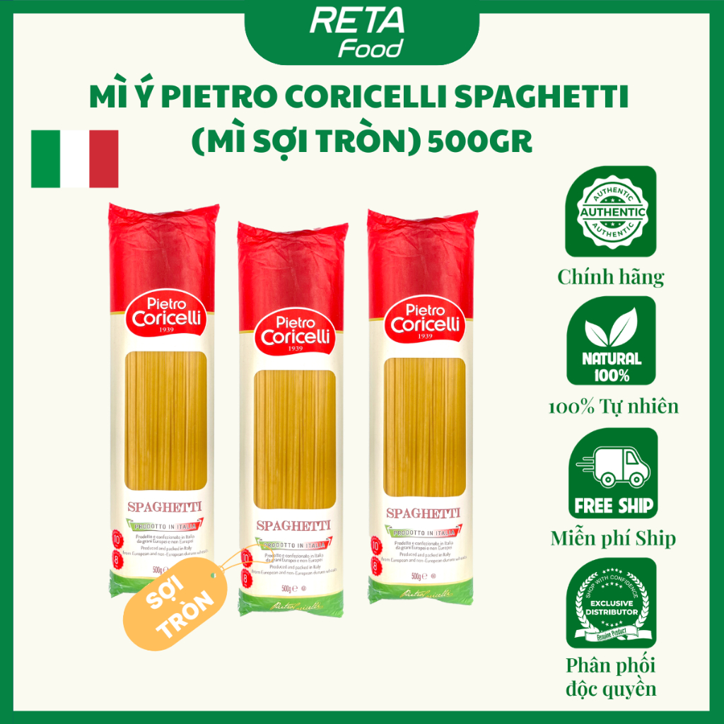 Mì Ý Chính Hãng Pietro Coricelli 500g, Spaghetti (Mì Sợi Tròn)/Linguine (Mì Sợi Dẹt)