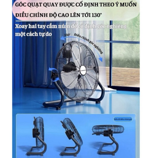 Quạt sàn CHIGO khung thép cánh inox 304 - Quạt chân quỳ công suất lớn 3 tốc độ - Quạt công nghiệp