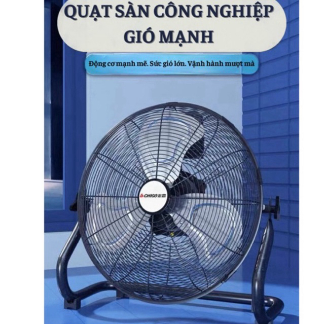 Quạt sàn CHIGO khung thép cánh inox 304 - Quạt chân quỳ công suất lớn 3 tốc độ - Quạt công nghiệp