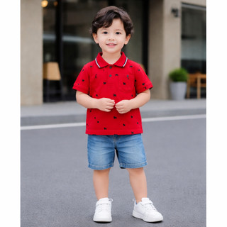 Áo Polo Bé Trai IN Họa Tiết Cún Dễ Thương – Thun Cá Sấu Co Giãn 4 Chiều Thoáng Mát SIZE 9-43kg
