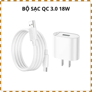Bộ Sạc Nhanh HOCO C109 QC3.0 18W Chân Dẹt US Kèm Cáp Type-C - Sạc Nhanh Ổn Định Cho Điện Thoại Android