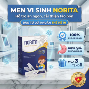 Men Vi Sinh Cho Bé NORITA Bổ Sung Bào Tử Lợi Khuẩn Hỗ Trợ Trẻ Ăn Ngon, Cải Thiện Táo Bón, Tiêu Hóa Kém (Hộp 15 Ống)