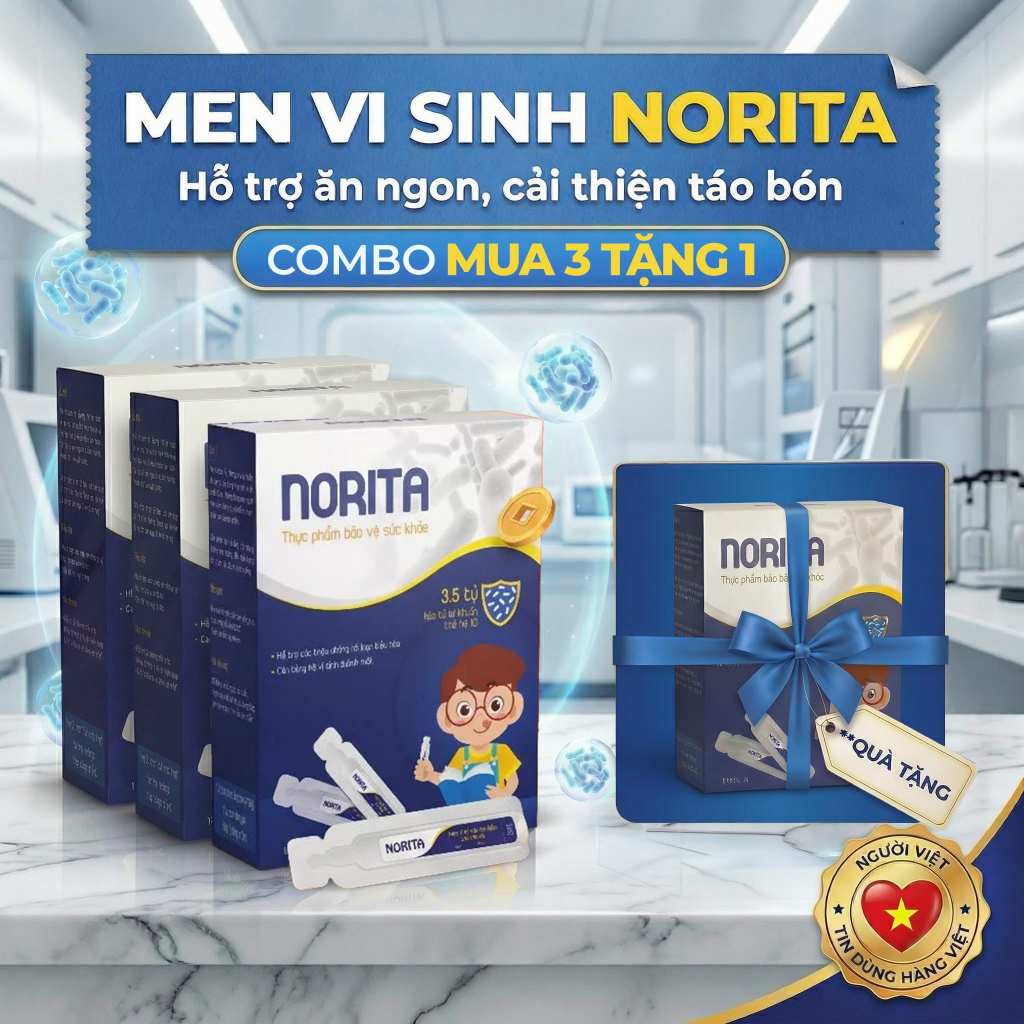 [Mua 3 Tặng 1] Combo 3 Hộp Men Vi Sinh Cho Bé NORITA Bổ Sung Bào Tử Lợi Khuẩn Hỗ Trợ Trẻ Ăn Ngon, Cải Thiện Táo Bón