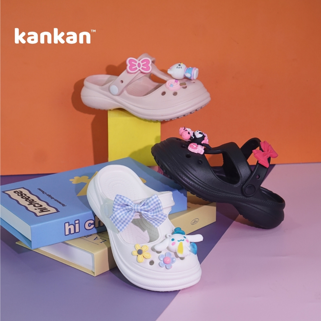 Dép Sục Cho Bé Gái Kuromi KanKanStore Giày Sục Trẻ Em Melody Cinamol Kitty Gấu Dâu 4 5 6 7 8 9 10 Tuổi KA37