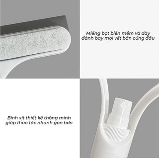 Combo 3 Cây Lau Kính Cao Cấp Làm Sạch Không Đọng Nước Lưỡi Gạt Silicon Bền