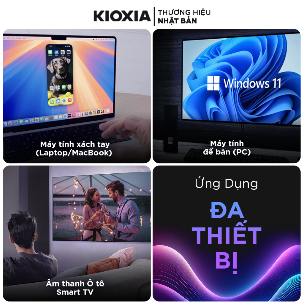 USB KIOXIA U202 siêu bền 32GB/64GB/128GB USB 2.0 Type-A, Made in Japan, BH 5 năm