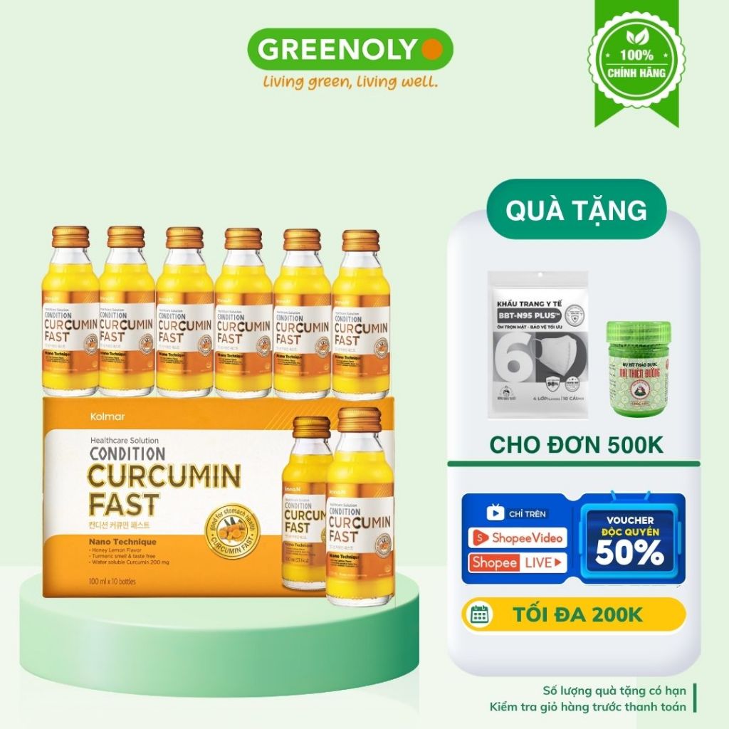 Combo 10 chai nước tinh nghệ Nano Curcumin Condition Curcumin Fast hỗ ...
