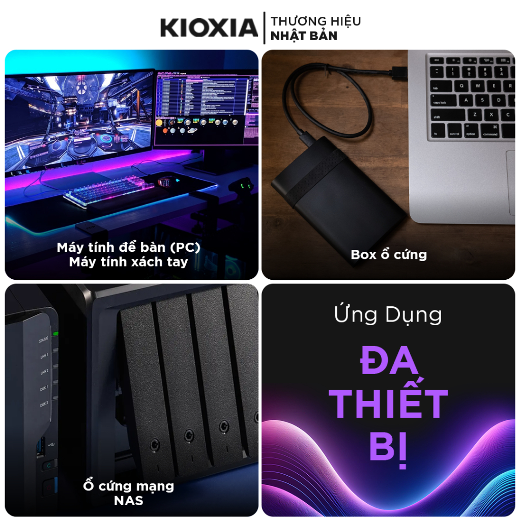 Ổ Cứng SSD SATA KIOXIA 480GB/960GB 2.5 inch 555/540MB/s cho PC, Laptop, NAS, BH 3 năm