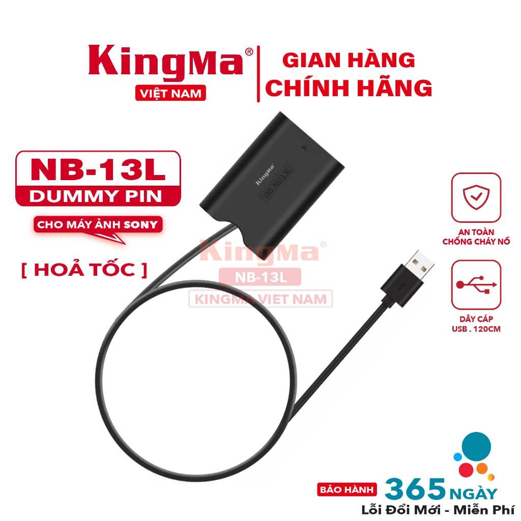 [ Hoả Tốc ] Pin Dummy Pin NB-13L Chính Hãng KINGMA. For Canon NB-13L ...