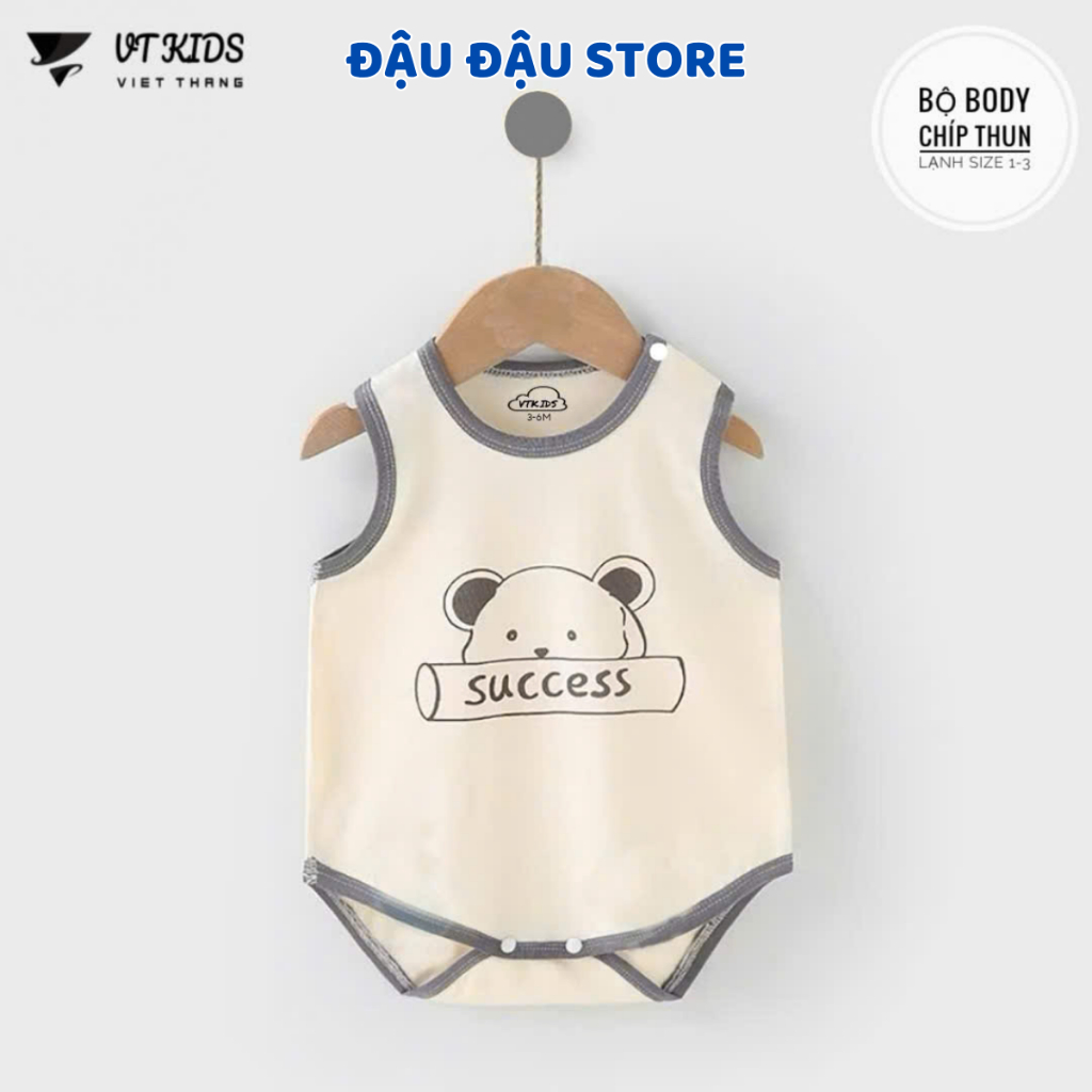Set 3/5 body chip bodysuit thun lạnh ba lỗ cho bé sơ sinh từ 3-9 kg mềm mại cho bé trai bé gái VT Đậu Đậu Store