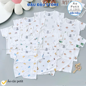Set 5 Áo cài vai cộc tay chất thun lạnh cho bé trai gái 5-15kg phối màu VT mềm mịn mát in hoạ tiết (AL12T) Đậu Đậu Store