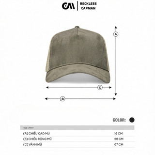 RECKLESSCAPMAN l NÓN _ FNOS _ TRUCKER HAT - SAND - HW13 l MŨ LƯỠI TRAI l NÓN KẾT NAM l FREESIZE 58CM