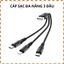 Cáp Sạc HOCO X47 3 trong 1 USB – Type-C / Micro / Đầu 8 Chân 2.4A, Dây Sạc Đa Năng Tiện Lợi
