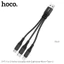 Cáp Sạc HOCO X47 3 trong 1 USB – Type-C / Micro / Đầu 8 Chân 2.4A, Dây Sạc Đa Năng Tiện Lợi
