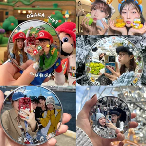 Gương Lồi Selfie Góc Rộng Mini, Gương Tròn Chụp Ảnh Tự Sướng, Quay Vlog Du Lịch Cầm Tay