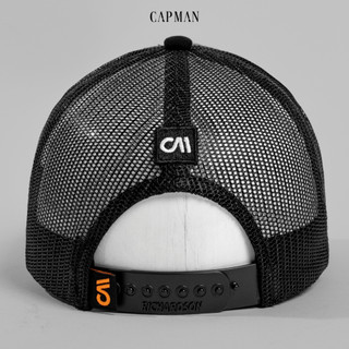 CapmanReckless Mũ Lưỡi Trai Màu Đen Da Lộn CM30, Nón Kết Nam Lưới Thoáng Mát, Chất Liệu Kaki Cotton