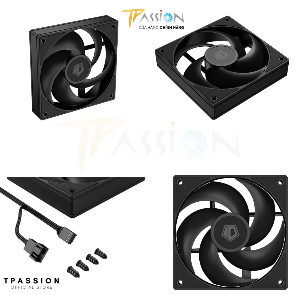 Quạt Fan Case 12cm ID-COOLING AS - 120 K /  BLACK/WHITE LED ARGB - Chính hãng, tản nhiệt tốc 2000RPM | BigBuy360 - bigbuy360.vn
