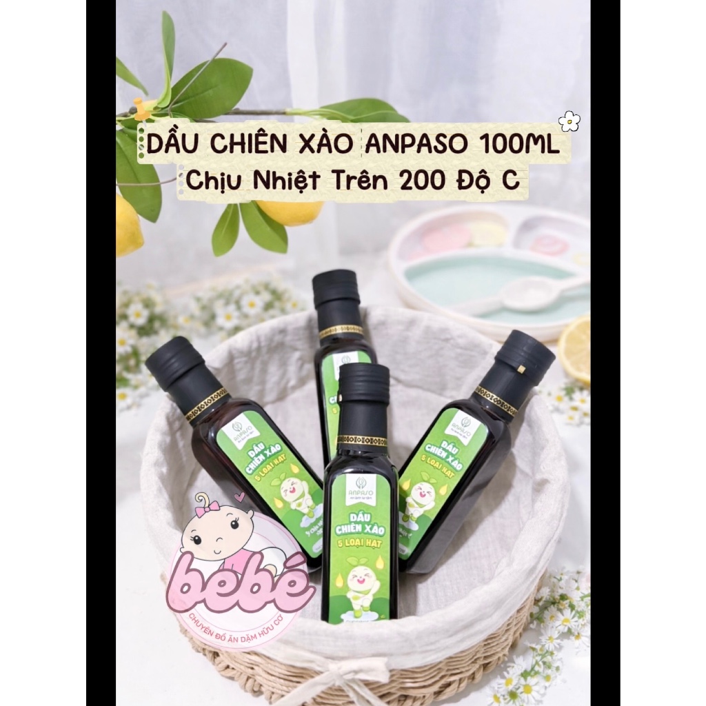Dầu chiên xào Mămmy, Bio Baby, Anpaso cho bé ăn dặm chịu nhiệt tới 200 độ C, giữ trọn vẹn dinh dưỡng