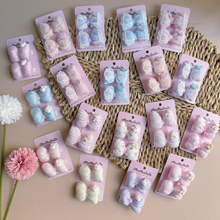 Set 2 kẹp nhồi bông màu Pastel ngọt ngào phong cách HQ cho bé