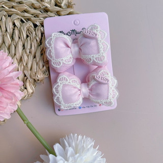 Set 2 kẹp nhồi bông màu Pastel ngọt ngào phong cách HQ cho bé