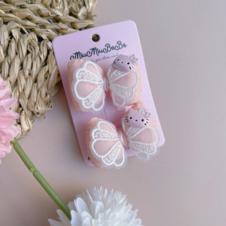 Set 2 kẹp nhồi bông màu Pastel ngọt ngào phong cách HQ cho bé