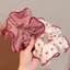 Scrunchies cột tóc nâu họa tiết chấm bi hot trend dành cho bạn nữ