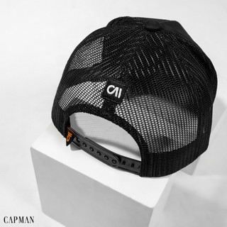 CAPMAN RECKLESS Mũ Lưỡi Trai Màu Đen Da Lộn CM30, Nón Kết Nam Lưới Thoáng Mát, Chất Liệu Kaki Cotton
